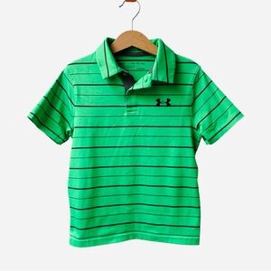 Under Armour Kids Polo in Vibrant Green Stripes